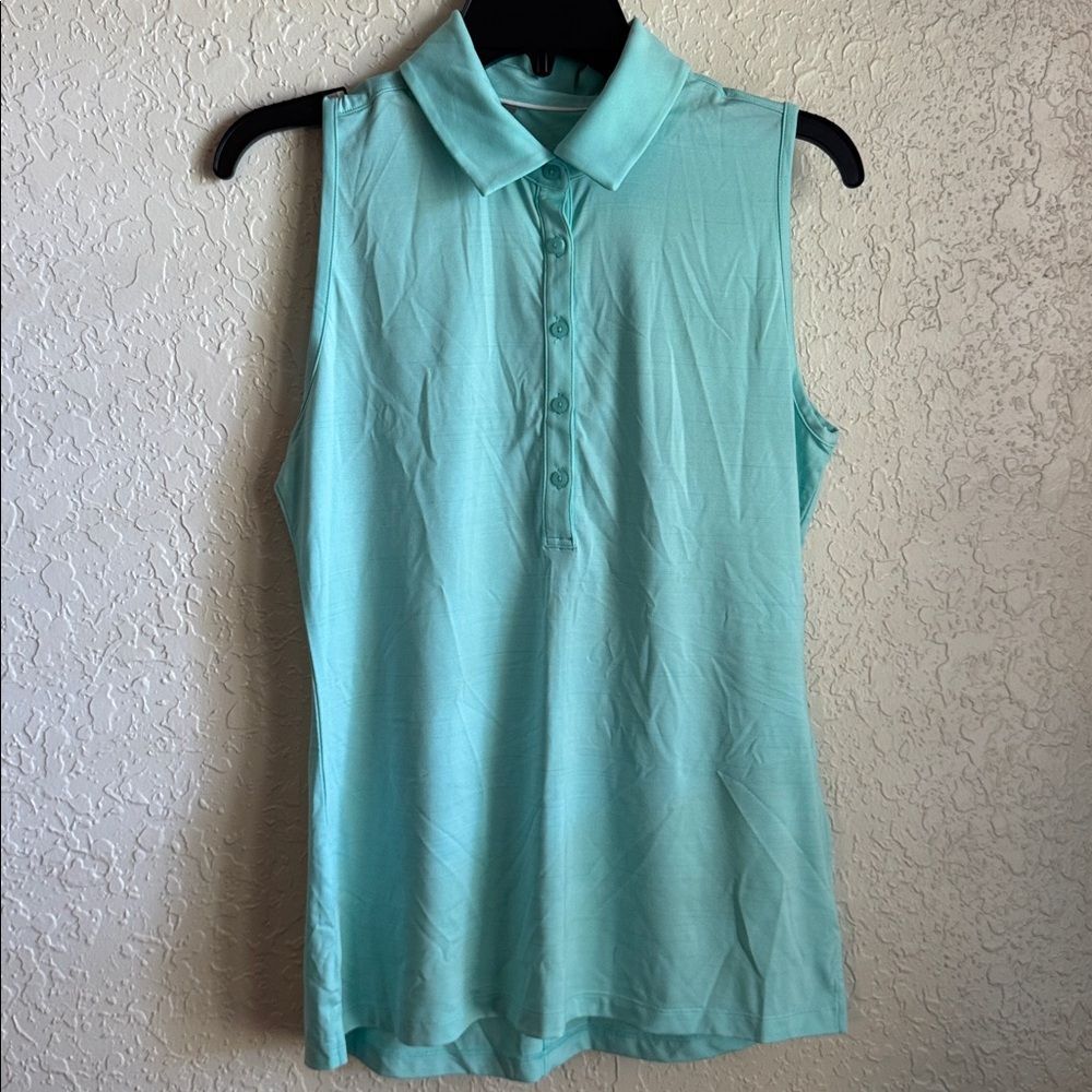 Under Armour Sleeveless Polo Tank Top in Light Aqua